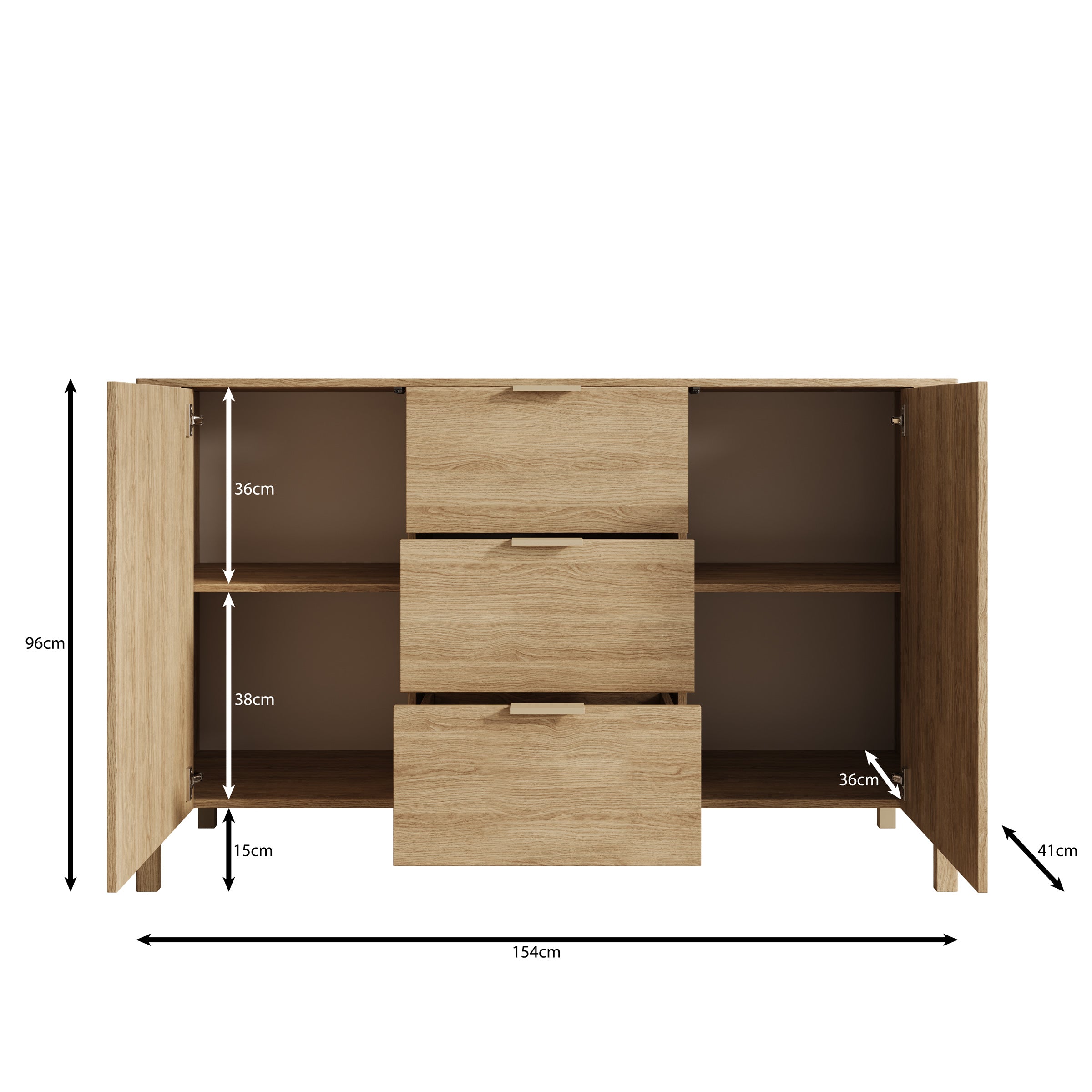 Montera - Dressoir - Eikenpatroon - 154x41x96 cm