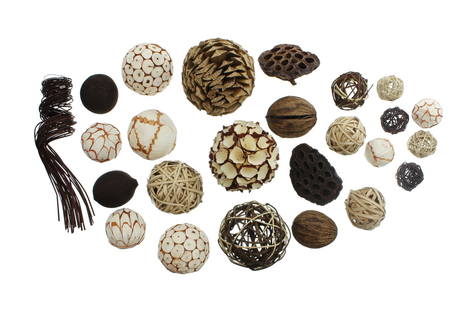 Decoratieve set natuurbol, 25 stuks.