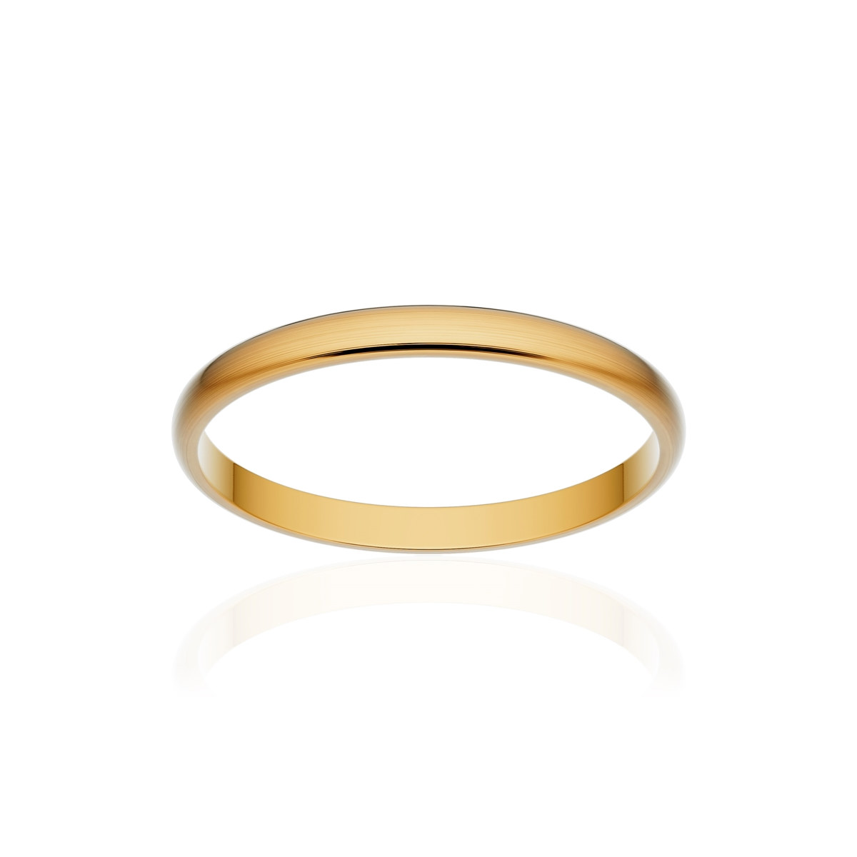 Alliance or 750 jaune brossé demi-jonc 2mm