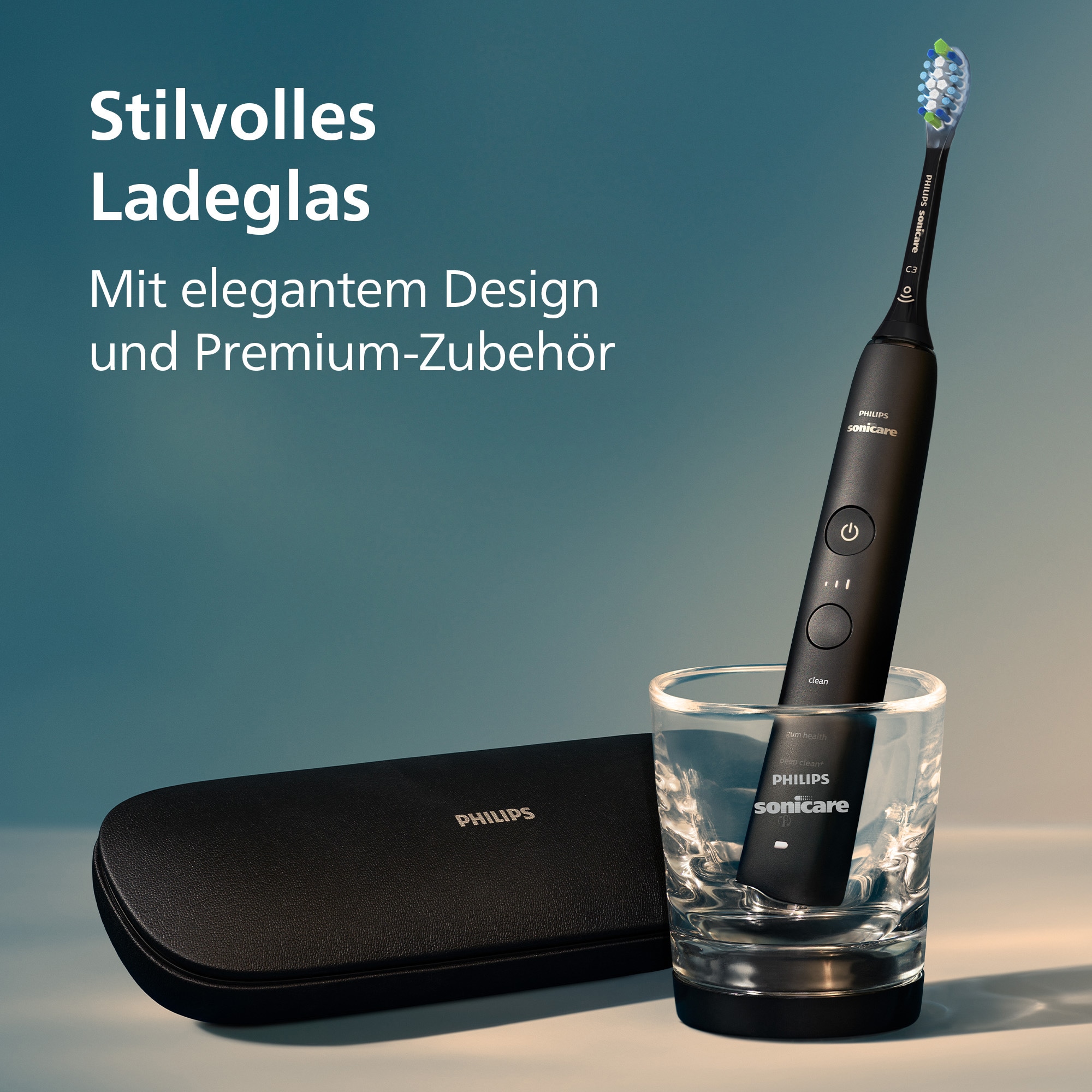 Philips Sonicare Elektrische Zahnbürste »DiamondClean 9000 HX9911« 1 Stk. Aufsteckbürsten mit Schalltechnologie, Ladeglass, USB-Reiseetui
