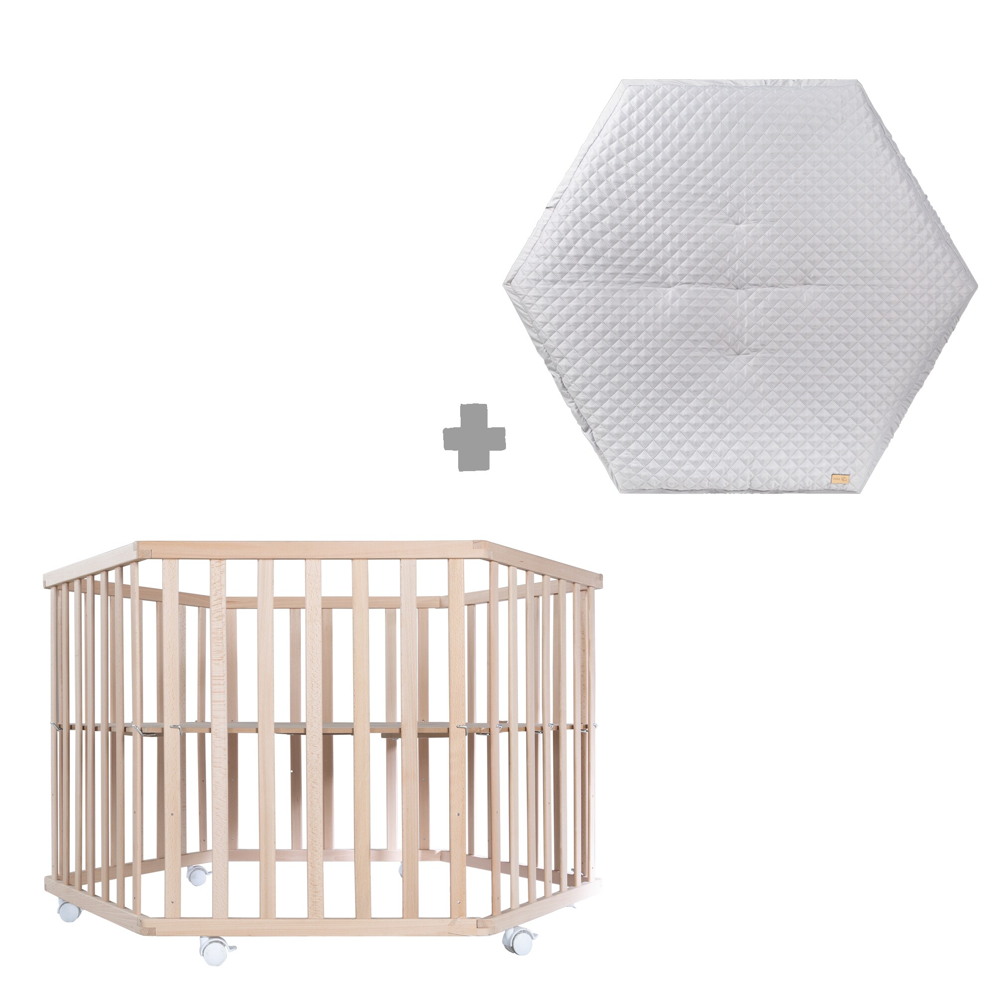 Laufgitter 6-eckig 'Cosiplay' aus Bio-Buche, inkl. Schutzeinlage 'roba Style'