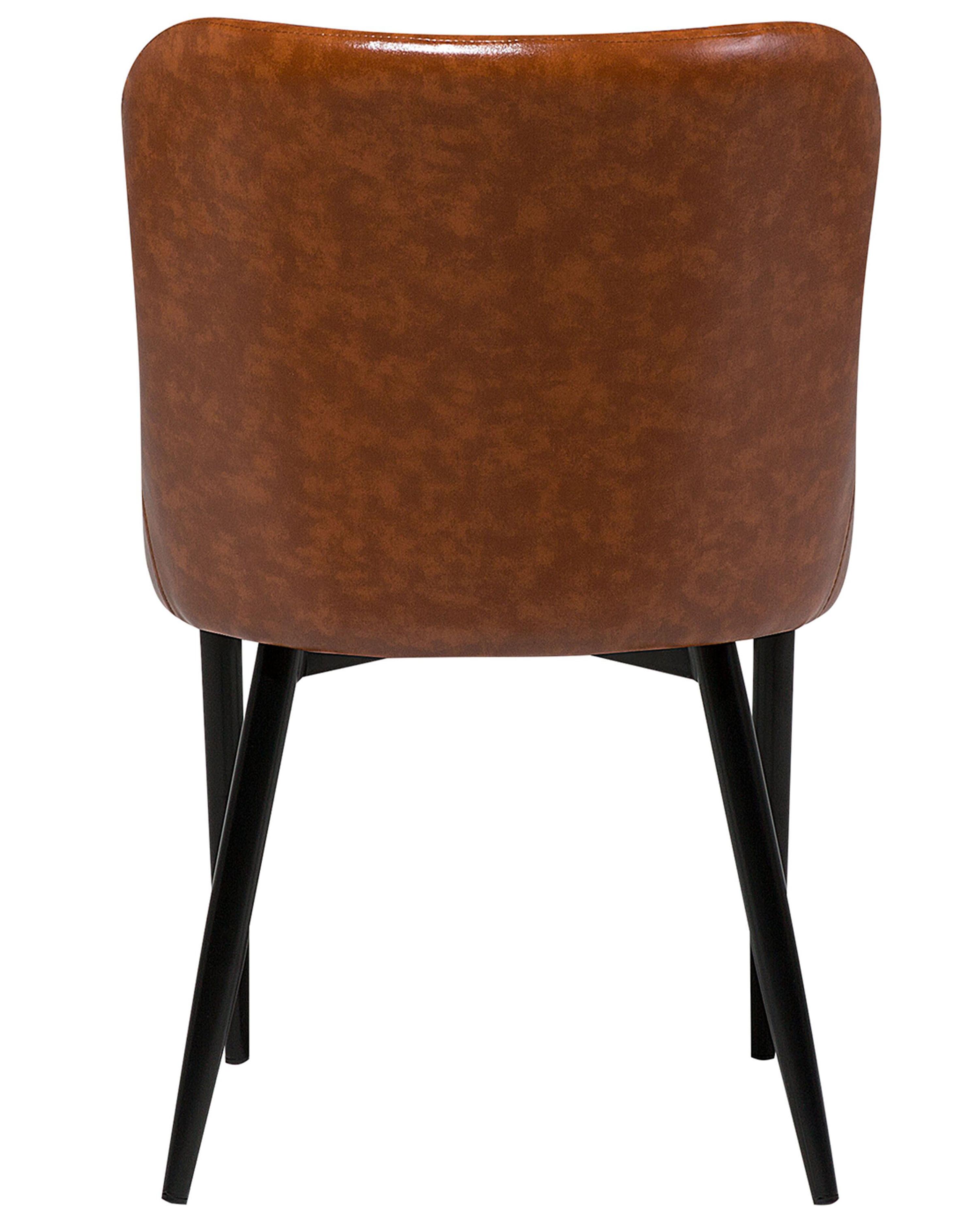 Set van 2 eetkamerstoelen SOLANO Kunstleer Goudbruin