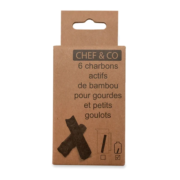 Set de 6 bâtons de charbon de bambou purificateur d'eau taille S