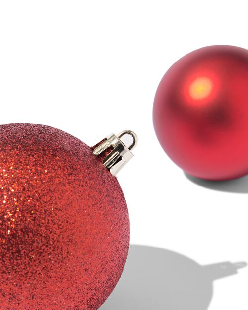 set plastic kerstballen rood - 44 stuks