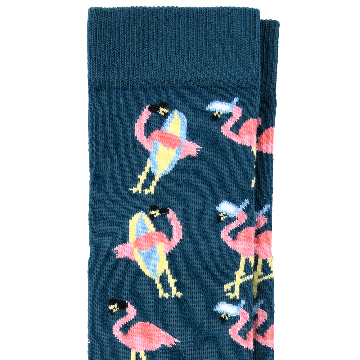 VanVaan 1 Paar Herren Socken mit Flamingos petrol