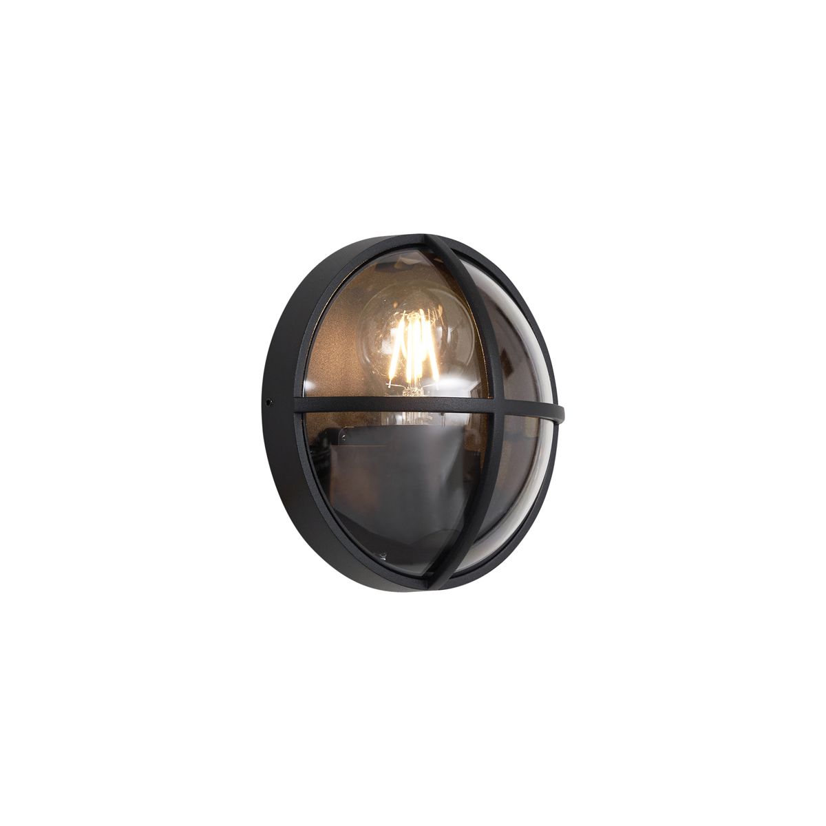 Buiten wandlamp zwart rond IP65 - Target