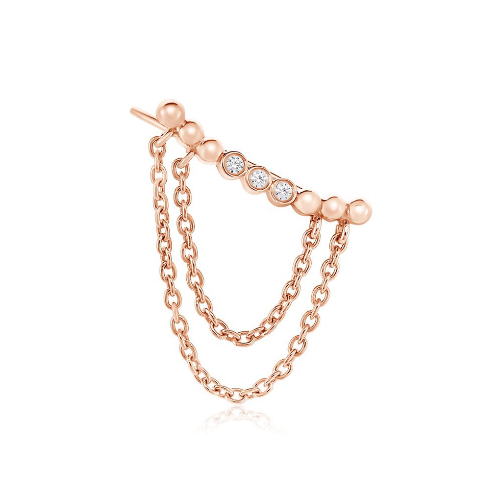 Bijoux D'oreilles Katelyn Argent Rose Oxyde De Zirconium