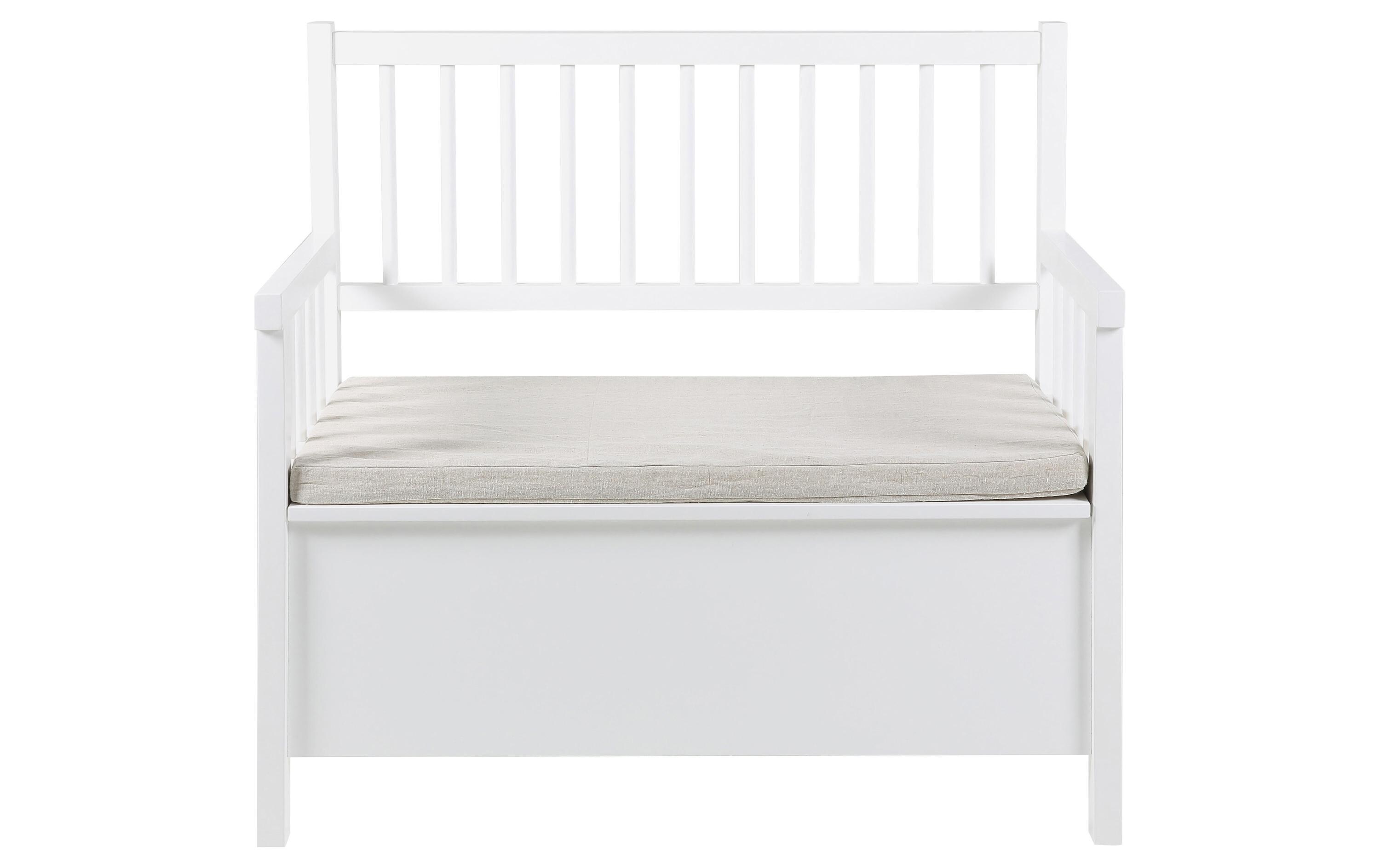 Sitzbank Aster 90 x 48 x 85 cm, Weiss<br>Sitzbank