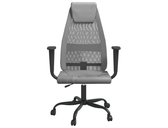 VIDAXL - Chaise de bureau gris tissu en maille et similicuir