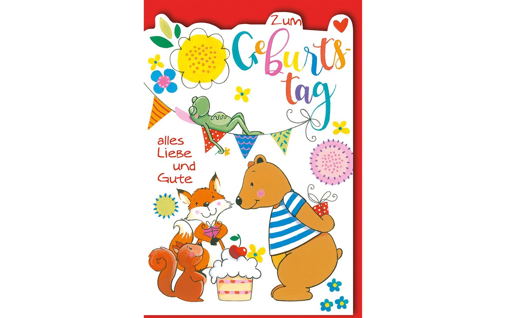 Glückwunschkarte Kindergeburtstag 11.5 x17 cm, inkl. CouvertKindergeburtstagskarte