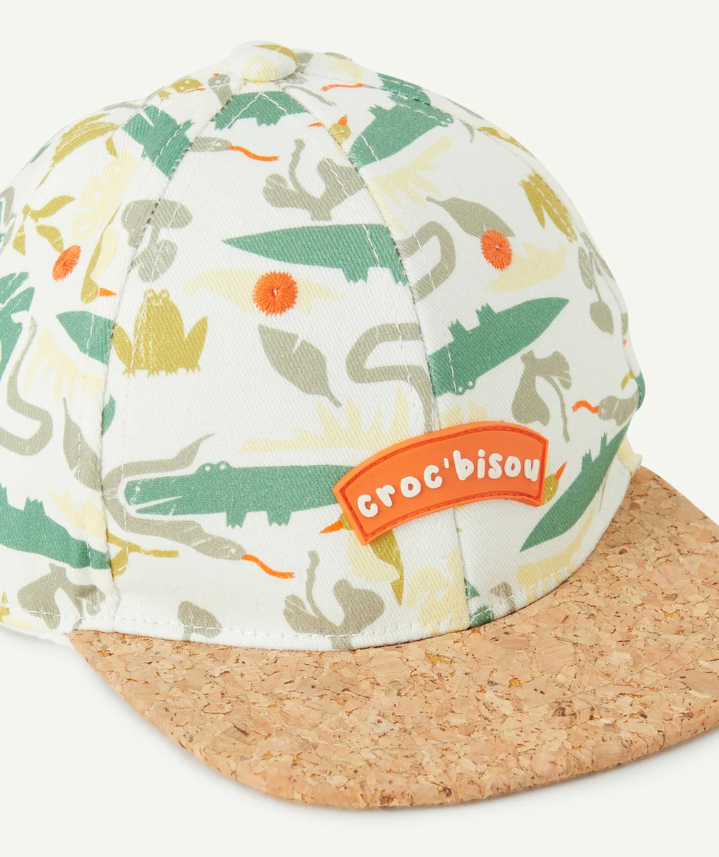CASQUETTE BÉBÉ GARÇON EN COTON IMPRIMÉ CROCODILES AVEC MESSAGE