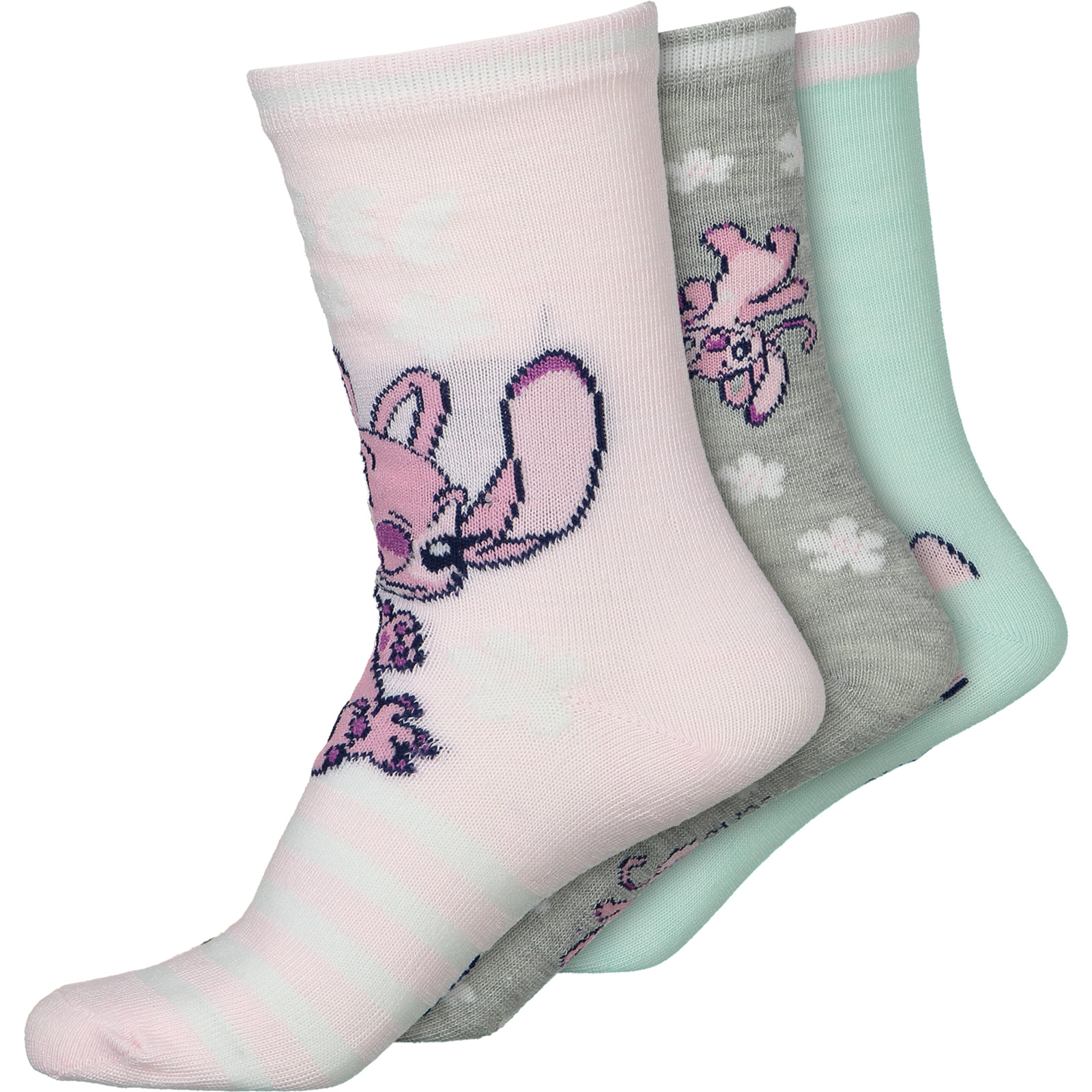 Kinder-Socken Stitch, 3 Paar 31-35, grau