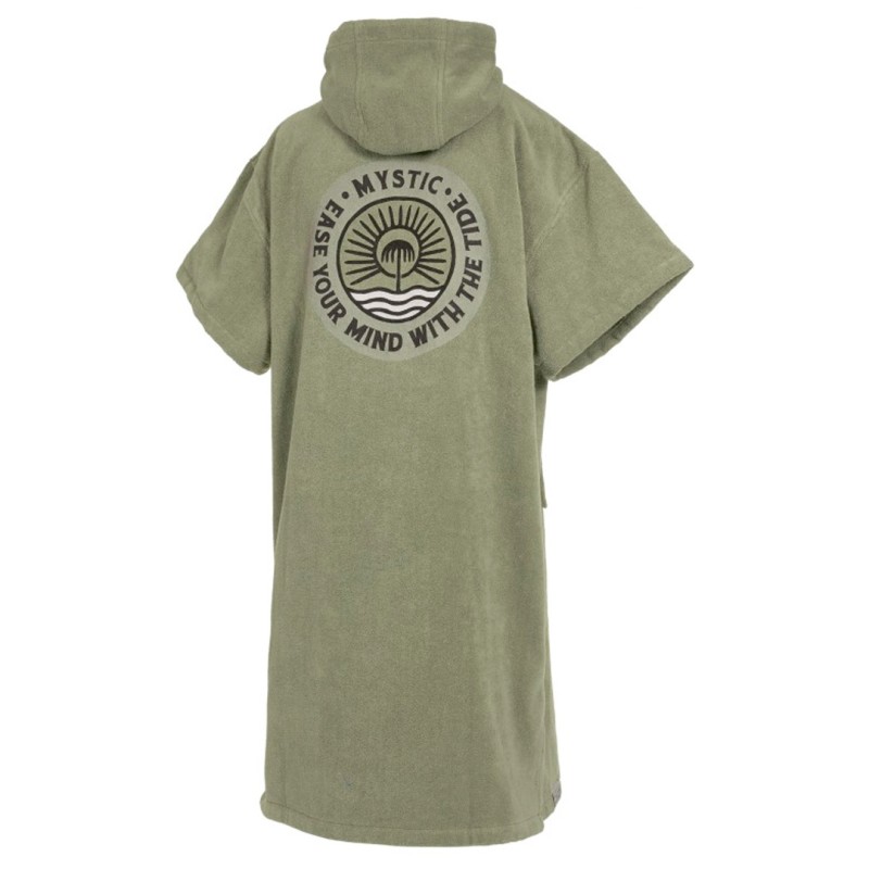 Poncho Mystic Velours Artwork Olive Green - The Corner Shop