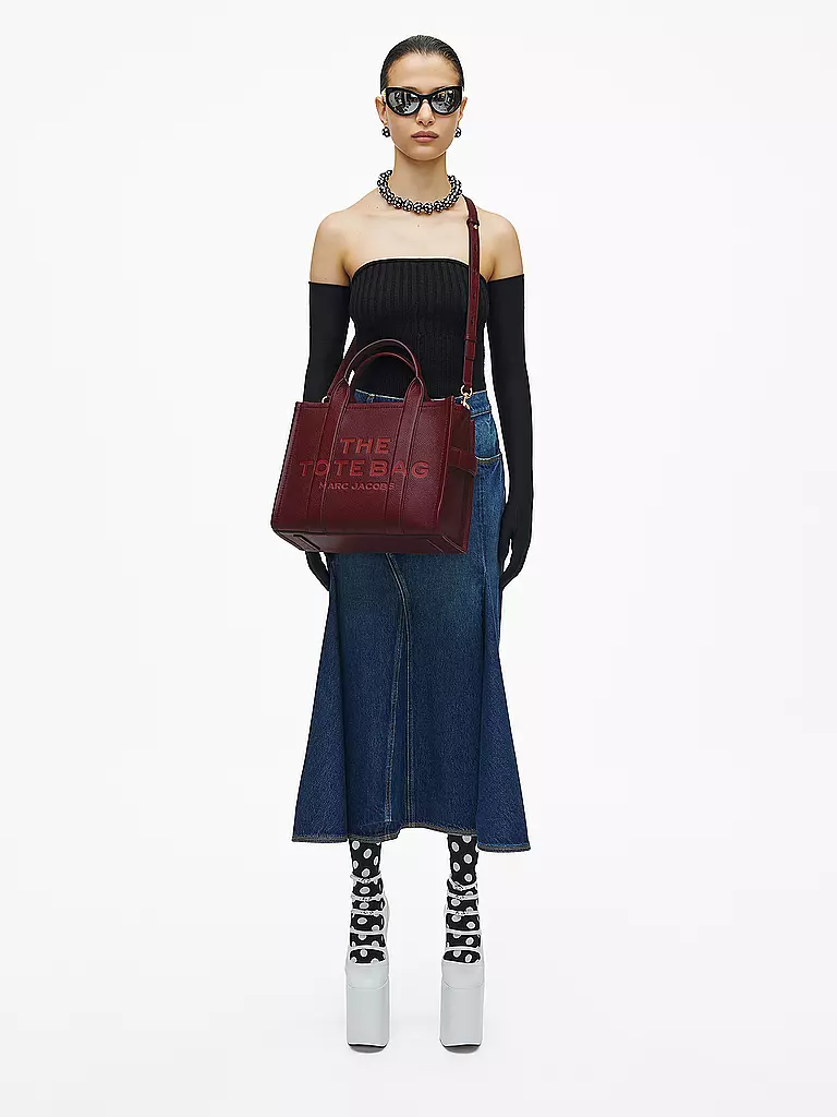 MARC JACOBS Ledertasche - Tote Bag THE MEDIUM TOTE LEATHER dunkelrot
