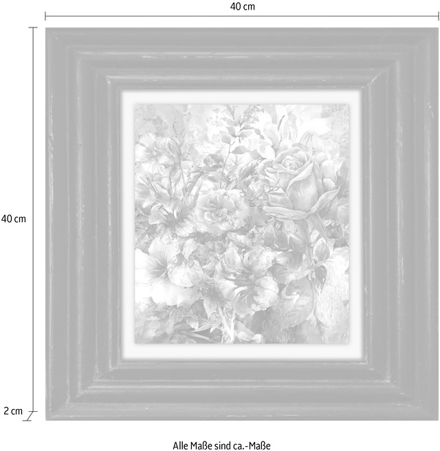 queence Leinwandbild »Blumen« Blumen | Blumenbilder | Garten | Gartenbilder | Kunst | Stillleben Premium-Leinwandstoff, Handarbeit aus Deutschland, 40x40cm