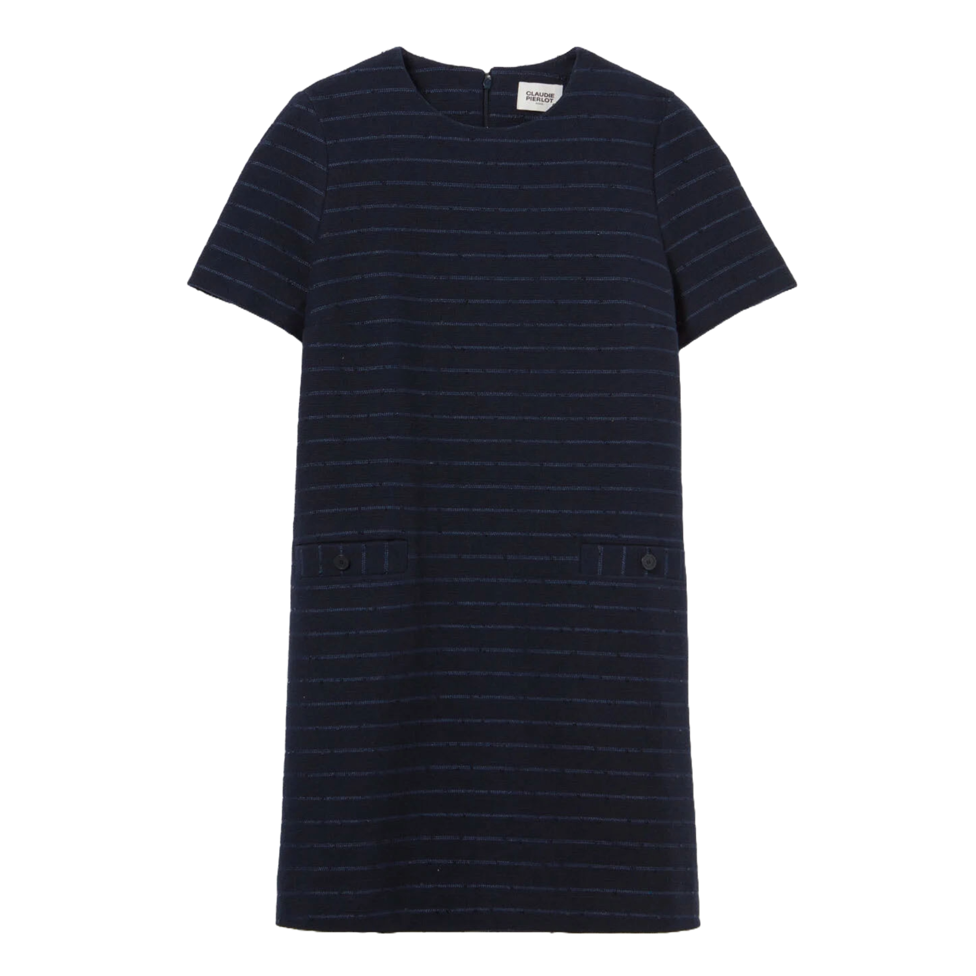 Robe courte rayée en coton mélangé | Bleu