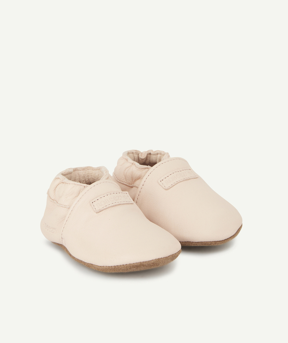 ROBEEZLES CHAUSSONS ROSE CLAIR EN CUIR