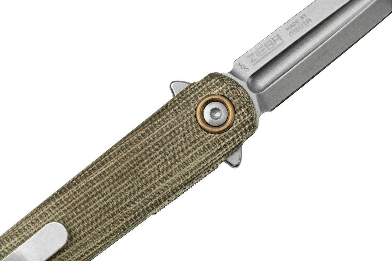 MKM Flame Light FL02L-GC dagger, green micarta, zakmes