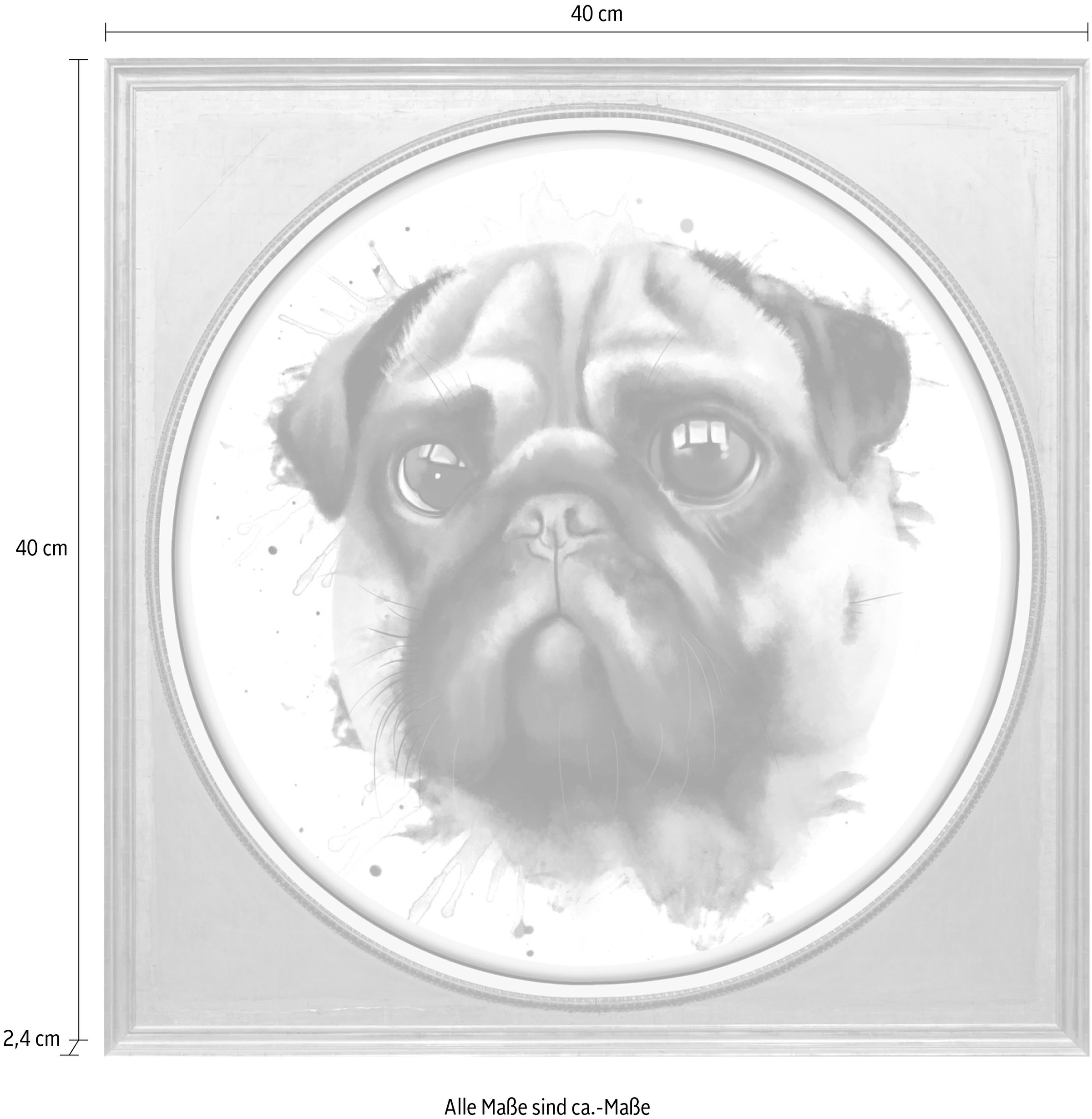 queence Acrylglasbild »Mops« Gemälde | Haustiere | Hund | Hunde | Hundebilder | Kunst Fine Art-Print in Galeriequalität