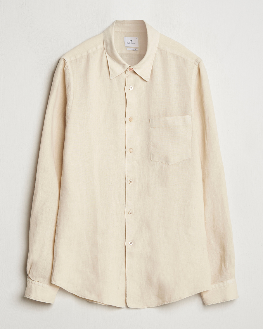 PS Paul Smith Tailored Fit Linen Shirt Beige