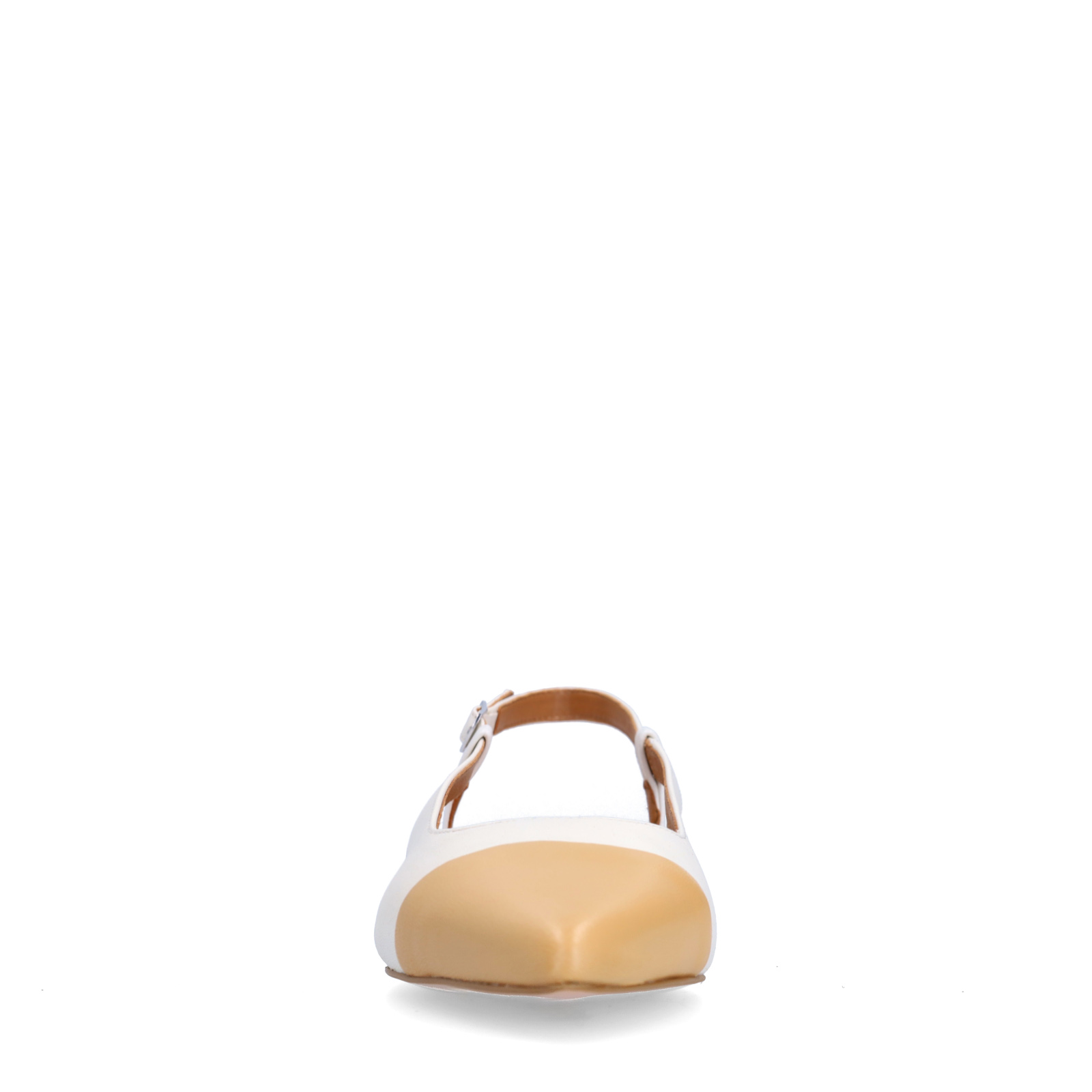 Witte leren slingbacks