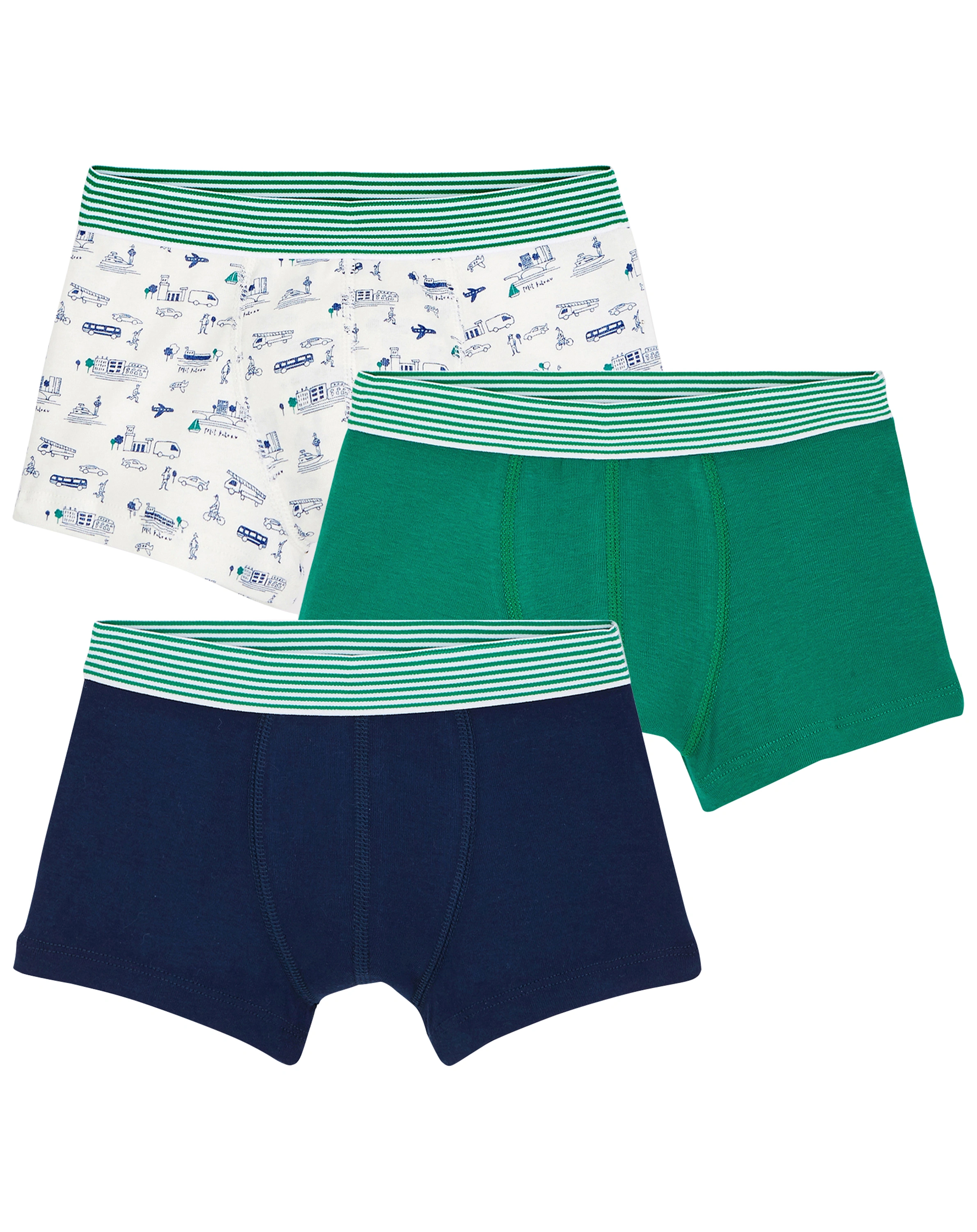 Boxershorts CITADIN 3er-Pack in pivert/marshmallow/medieval