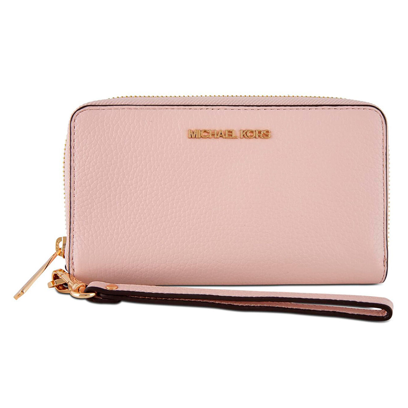 Michael Kors Portefeuille/Etui téléphone en Cuir Jet Set Travel rose clair - 18x10 cm