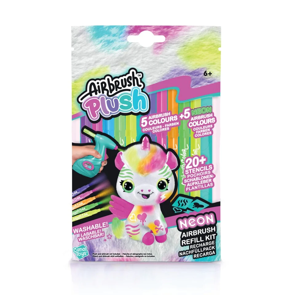 Airbrush Plush - Refill Neon Kit med 10 markører