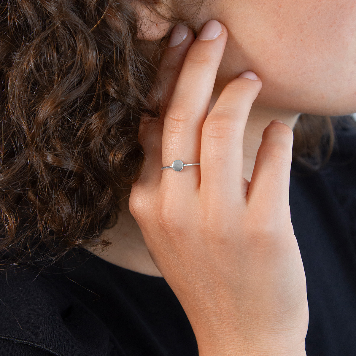 Bague argent 925 motif rond