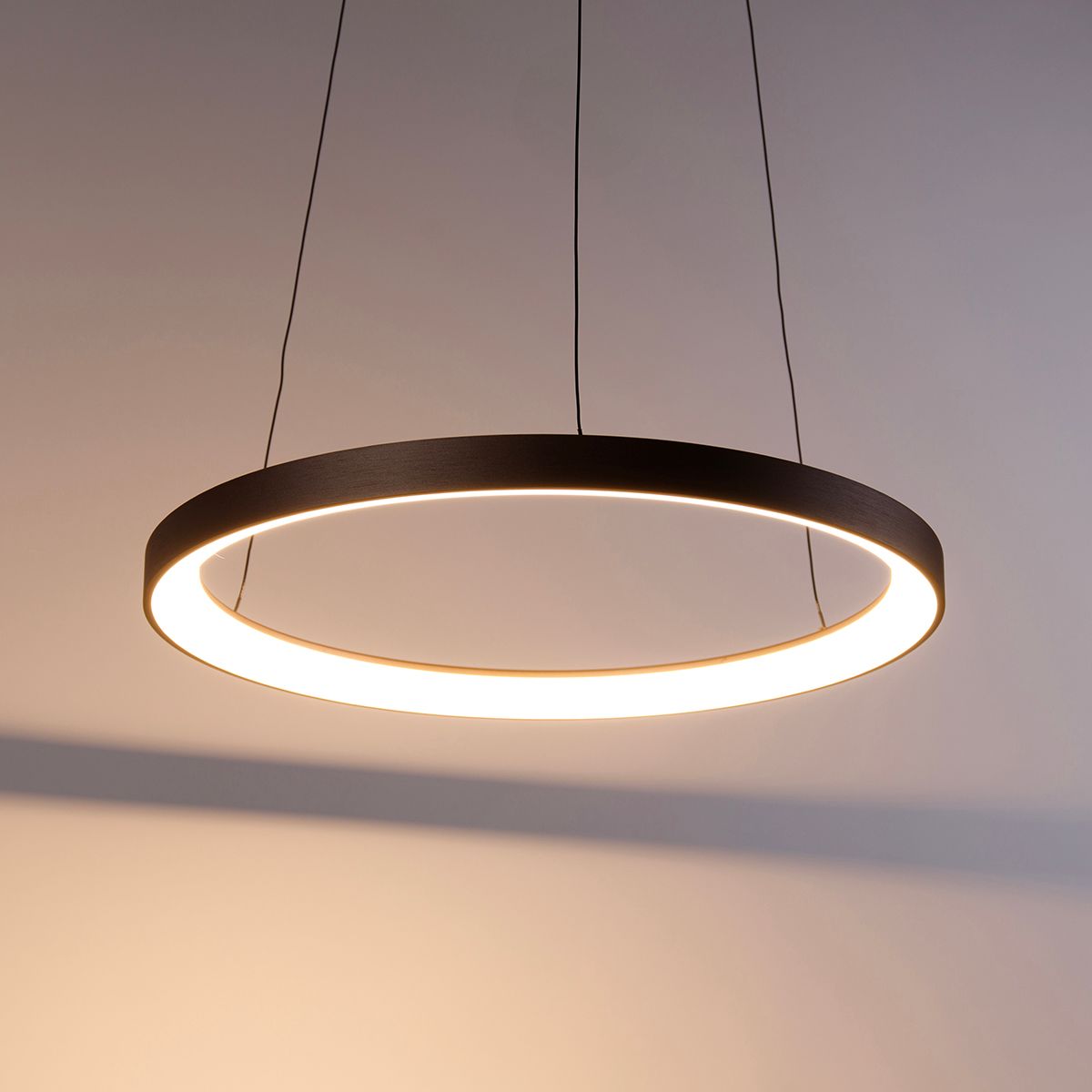 Design hanglamp brons incl. LED dimbaar easylift - Hoop