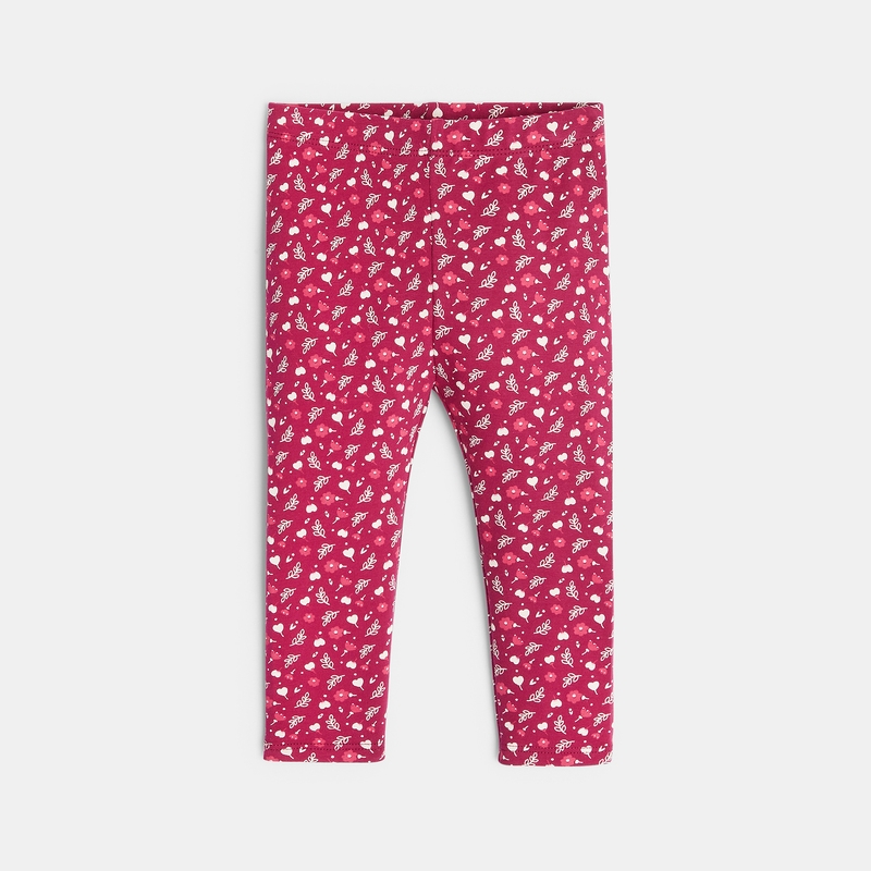 Legging fleuri rose bébé fille