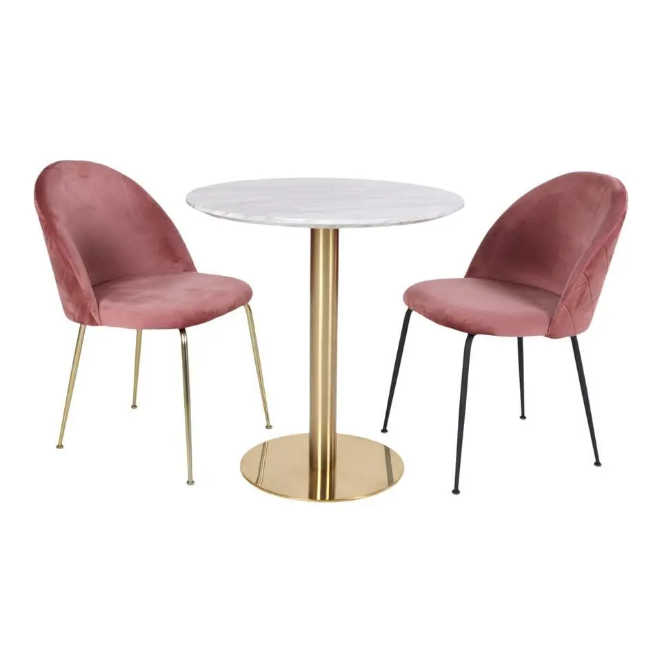 Eettafel Wit Ø110cm - Gouden Onderstel - Bolzano