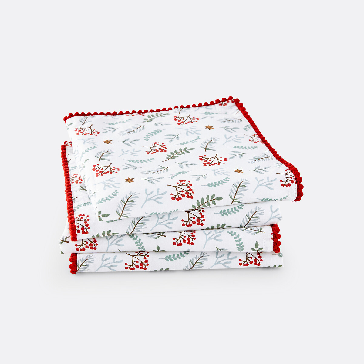 LA REDOUTE INTERIEURS<br>Conjunto de 4 guardanapos de mesa, Fruta de inverno