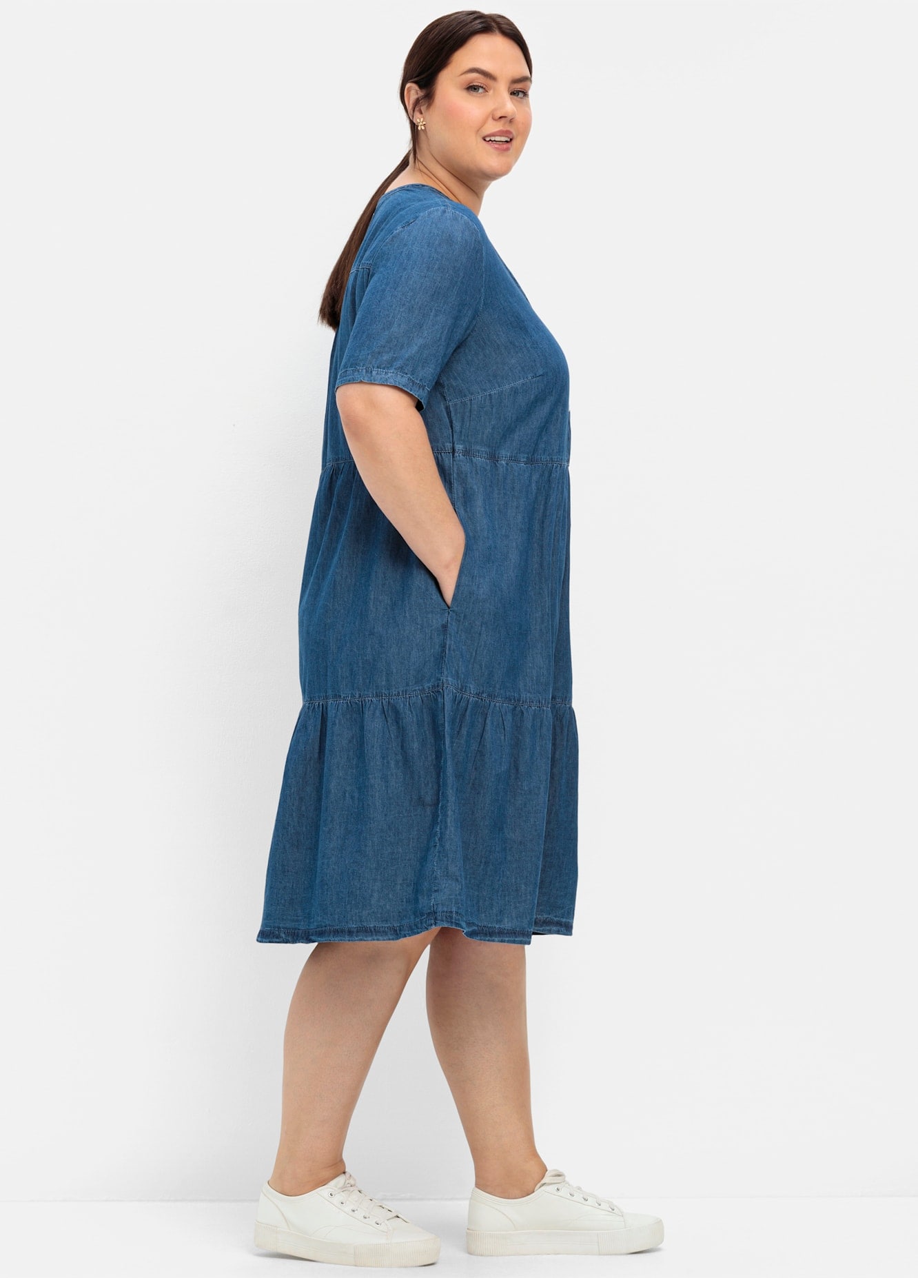 Sheego Jeanskleid »Jeanskleid« Eingrifftaschen