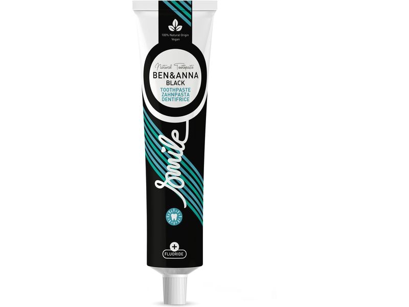 Ben & Anna Zahnpasta Black Fluoride 75 ml Natürliche, vegane Zahnpasta mit Minzgeschmack