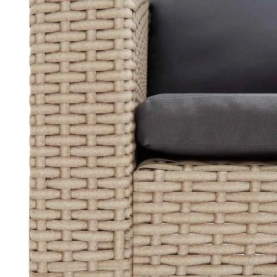 vidaXL - Tuinbank - Beige - Poly rattan