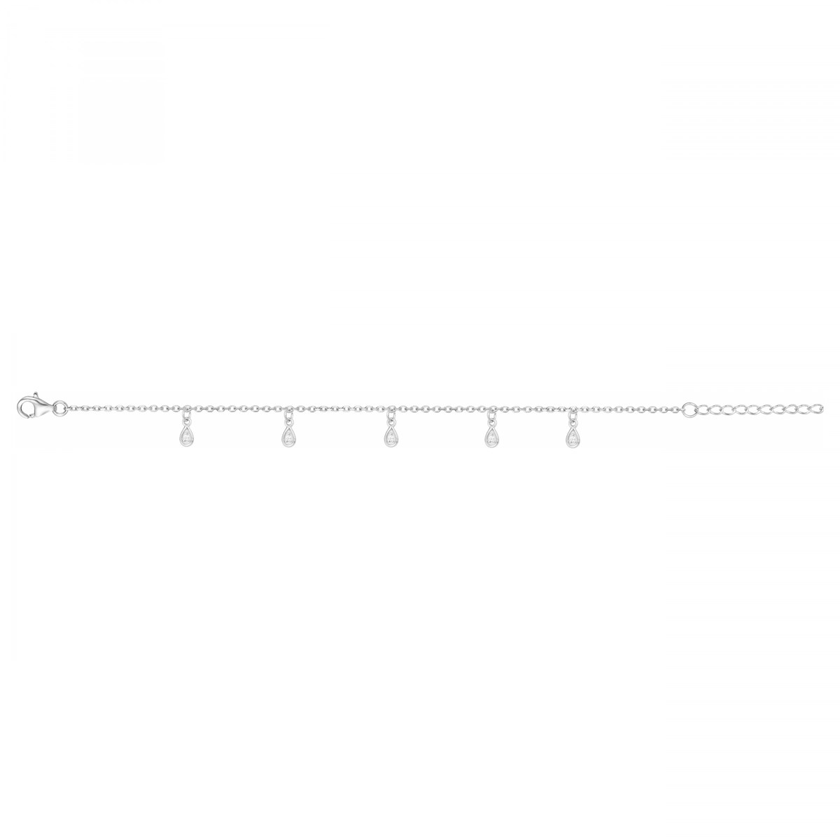 Bracelet souple multi-motifs en Argent avec oxyde de zirconium blanc