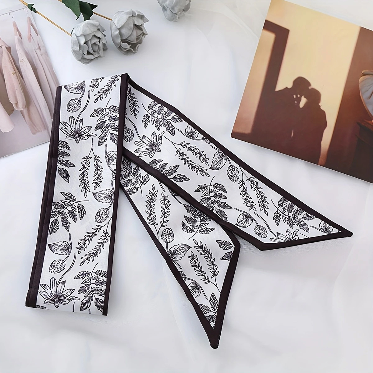 (960x65mm) Schleifen Haarband Haar Bandana Fashion Accessoire zum Binden - Blumen