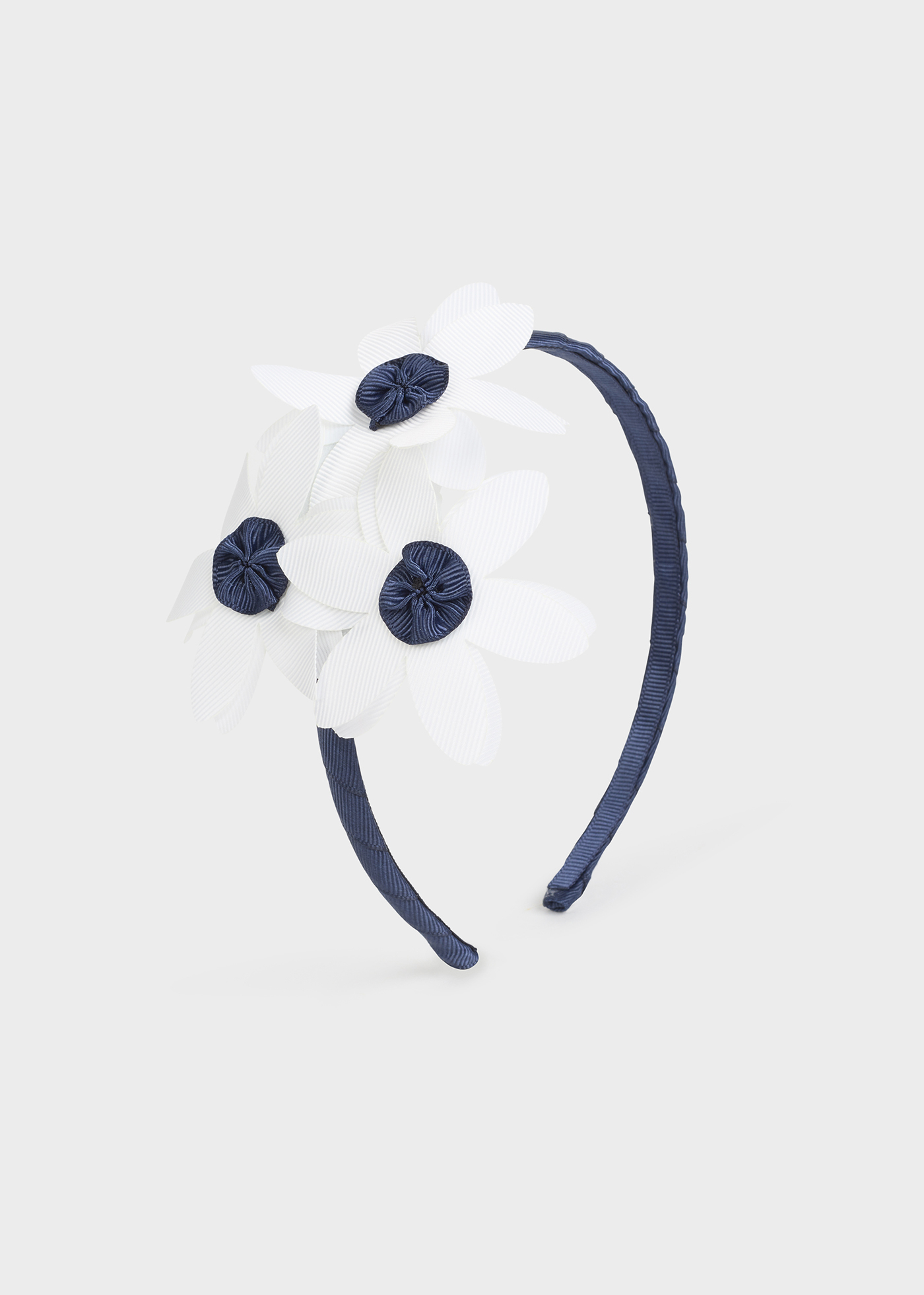 Faixa de cabelo para bebê com aplique floral