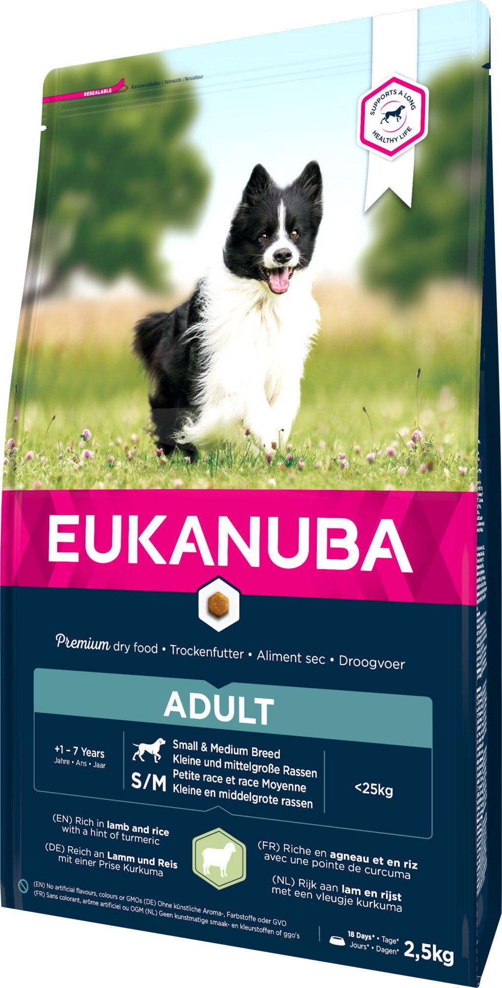 Eukanuba hondenvoer adult klein/middel lam en rijst 2,5 kg
