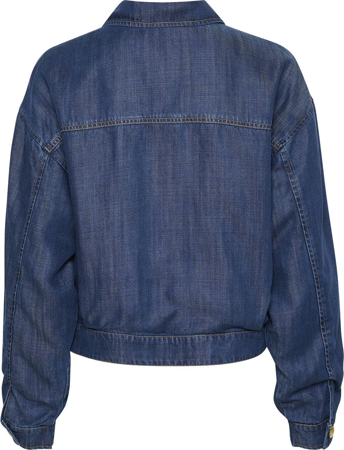 Soaked in Luxury SLFriday Cropped Jacket Dark blue denim