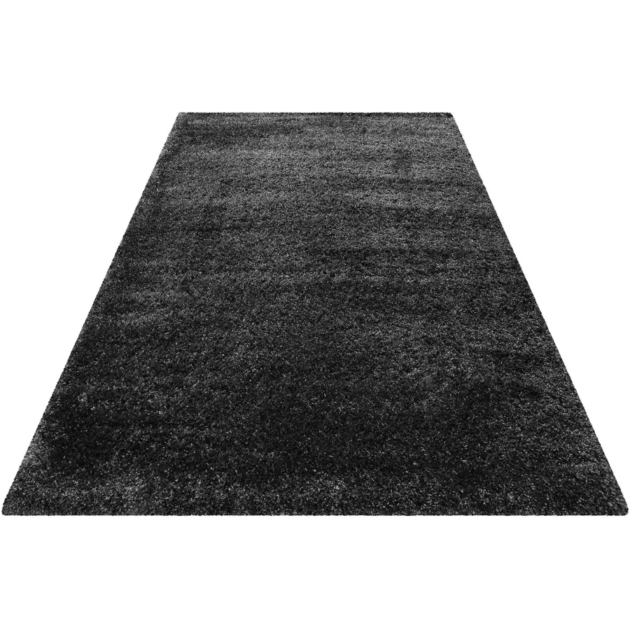 Wecon home basics Hochflorteppich Paula dunkelgrau meliert