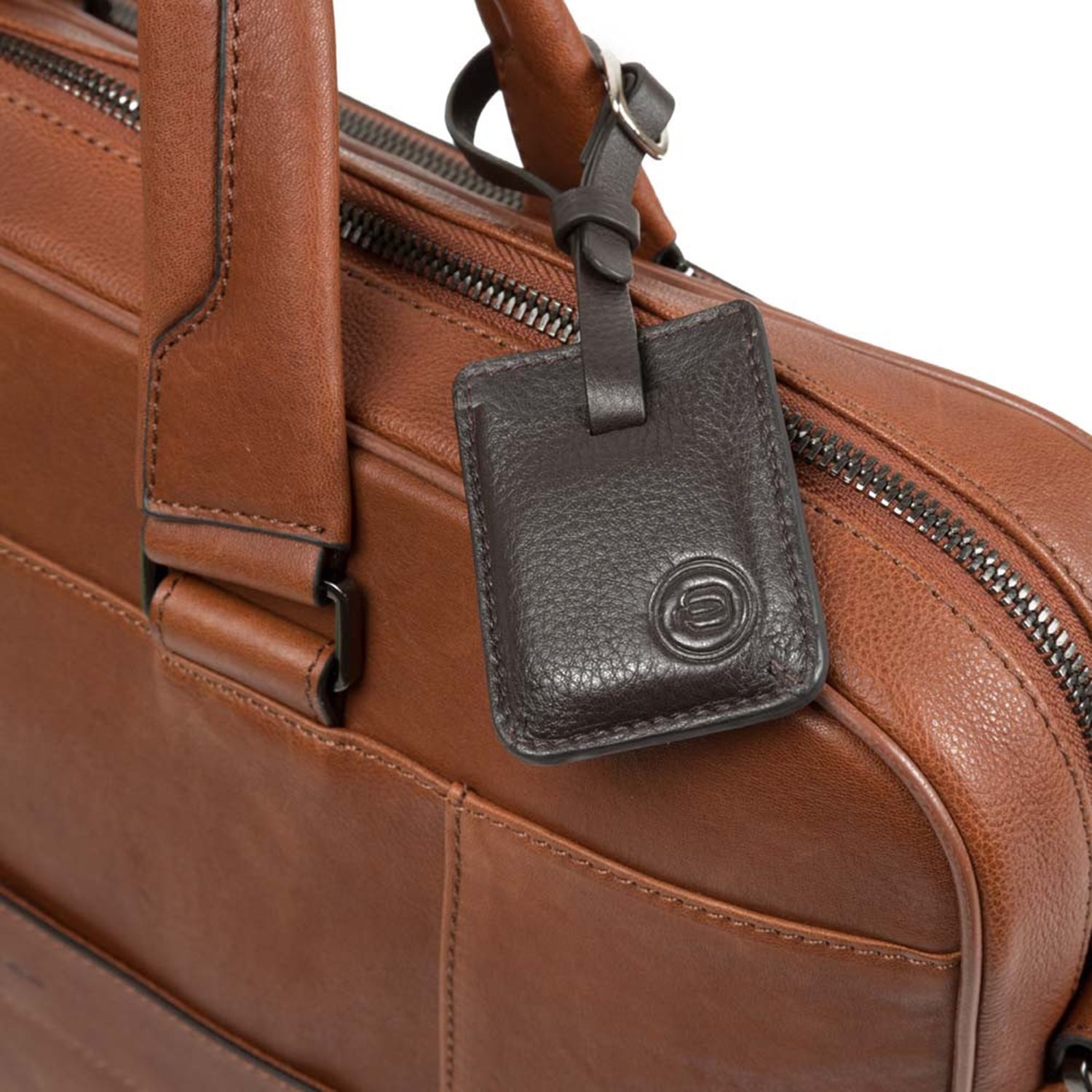 Piquadro Black Square Portfolio Computer Briefcase with iPad Compartment black