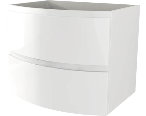 Vage 69 cm witte glanzende wastafelmeubel