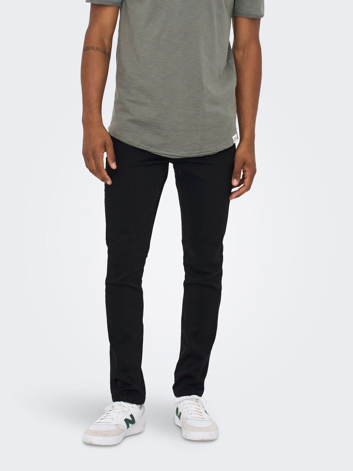 ONSLOOM Mid Rise Slim Fit Jeans Black Denim