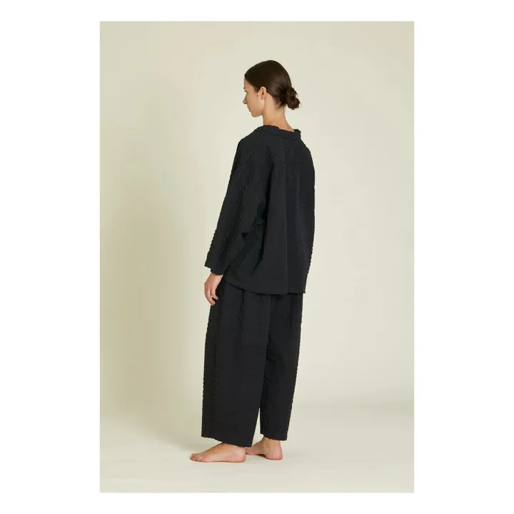 Black Crane Chemise Chelsea Seersucker | Noir