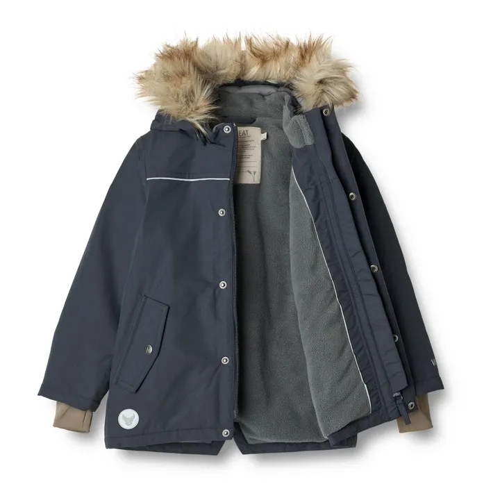 Wheat Parka Façon Fourrure Matières Recyclées Kasper Tech | Bleu marine