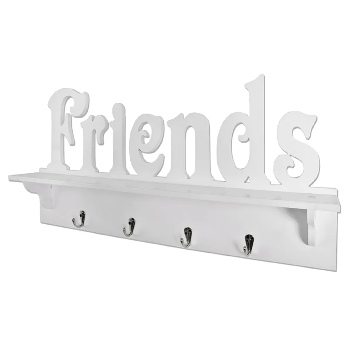 Pegane Garderobe Murale - Blanc Chromé
