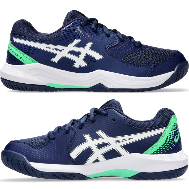 Asics Gel Dedicate 8 GS junior bleu marine et vert