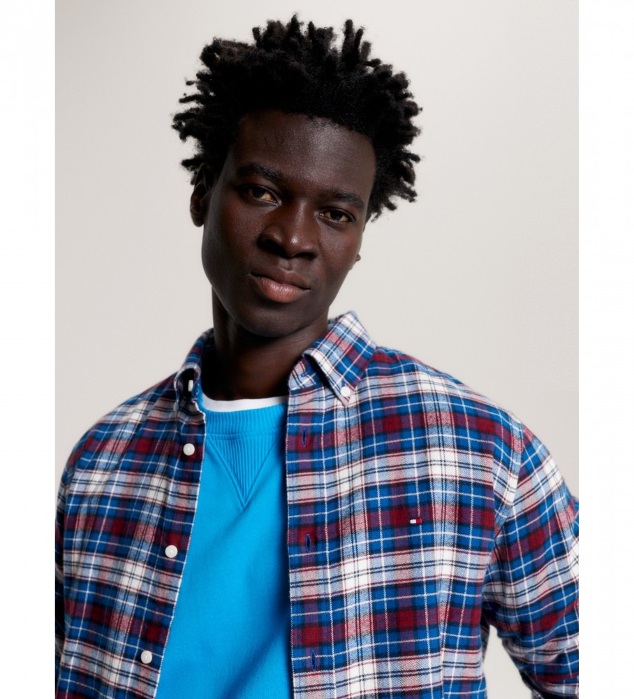 Camisa xadrez azul Tommy Hilfiger